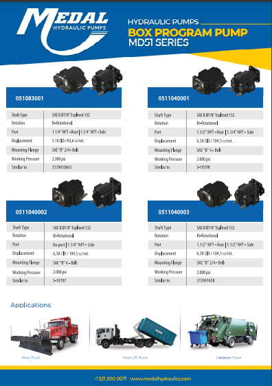 Hydraulic Pumps - Box Pump MD51 Series - 
