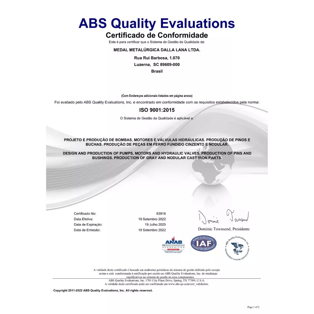 ISO9001:2015 Recertification MEDAL GROUP - 