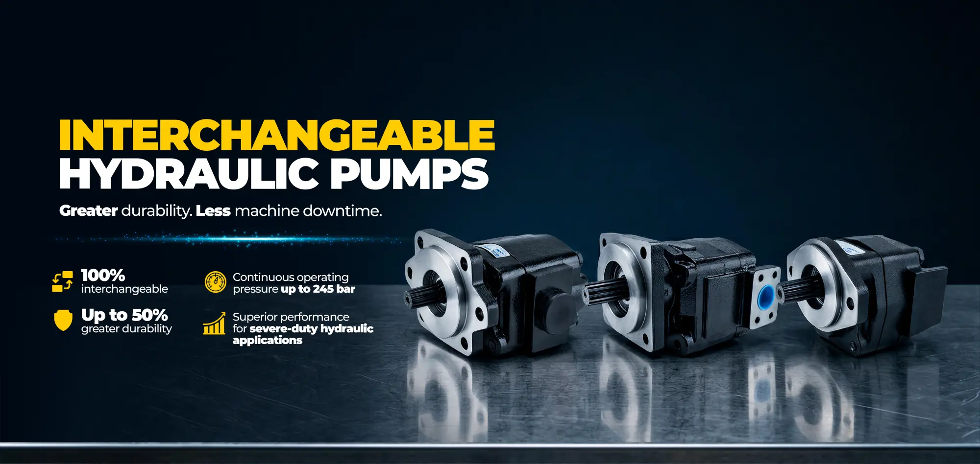 Interchangeable hydraulic pumps - Interchange pump drops
